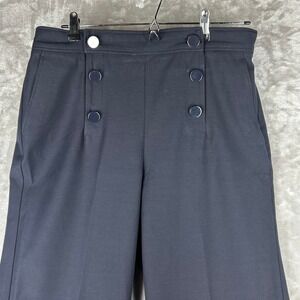 Talbots Women's Navy Blue Wide Leg Cropped Sailor Pants‎ Size 12